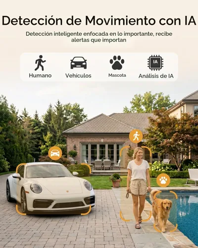 Vista 5 de 4MP Solar Security Cameras Wireless Outdoor,2.4/5G WiFi, No Wiring