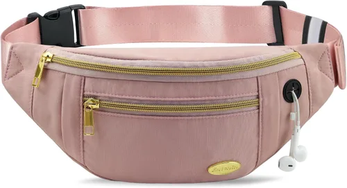 Vista 16 de Entchin Riñonera para mujeres y hombres, bolsa cruzada con 4 bolsillos con cremallera, bolsa de cintura ajustable, uno de los regalos esenciales