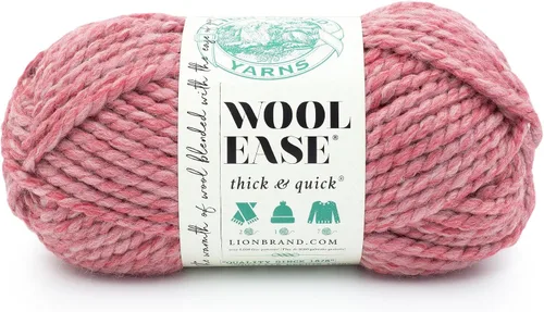 Vista 102 de Lion Brand Yarn - Ovillo de lana Wool-Ease Thick & Quick color fuerza aérea Super Bulky Wool Acrylic Blend Fiber for Soft Hats, Sweaters, Chunky