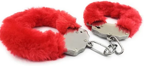 Vista 8 de Esposas de felpa con llaves, esposas de juguete, accesorios para disfraz de escenario (negro, 1)