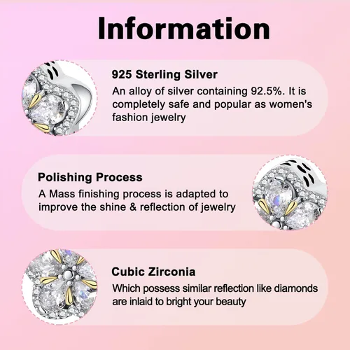 Vista 172 de Dije de girasol con diseño de estrella y luna y elefante para pulsera, collar de plata de ley 925, dijes de corazón de amor para mujer, regalo