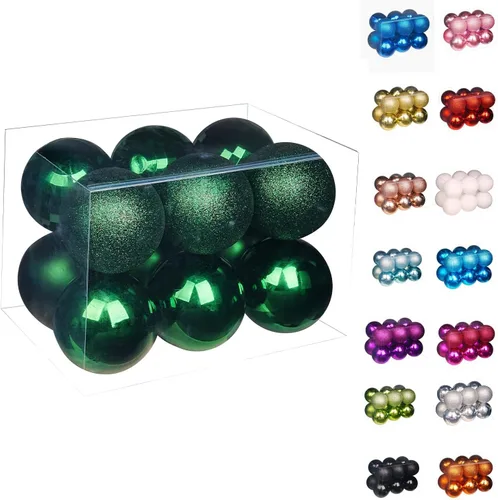 Vista 30 de Emopeak - Juego de 24 esferas navideñas, ornamentos irrompibles, 4 estilos, decoración colgante para árbol de Navidad, boda o fiesta