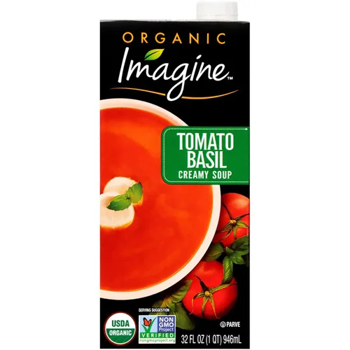 Vista 3 de Imagineig Organic Soup Variety Pack: Super Greens, Sweet Pea, Tomate cremoso de jardín, calabaza cremosa, 32 onzas (paquete de 4)