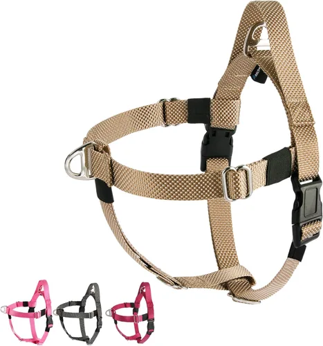 Vista 9 de Annchwool Arnés ajustable para perro, ligero, sin tirones, con asa para perros pequeños, medianos y grandes, clip frontal, arnés de chaleco fácil