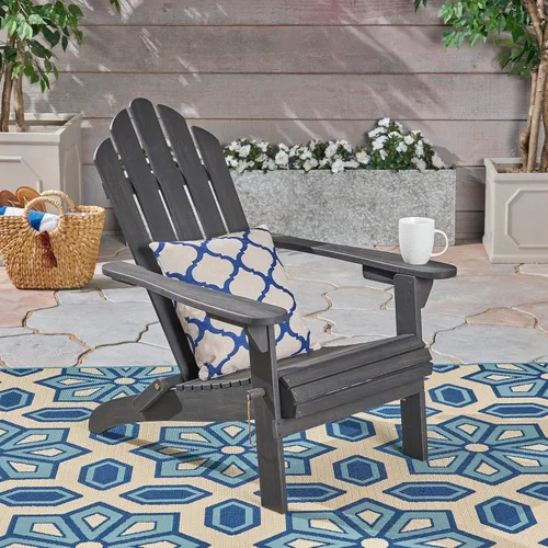 Vista 2 de Christopher Knight Home Cara Silla Adirondack plegable de madera de acacia para exteriores, acabado azul