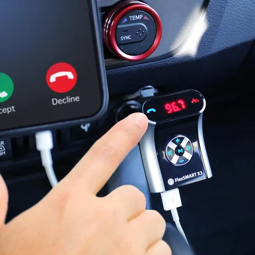 Vista 6 de GOgroove FlexSMART X3 transmisor FM por bluetooth con manos libres, Plateado