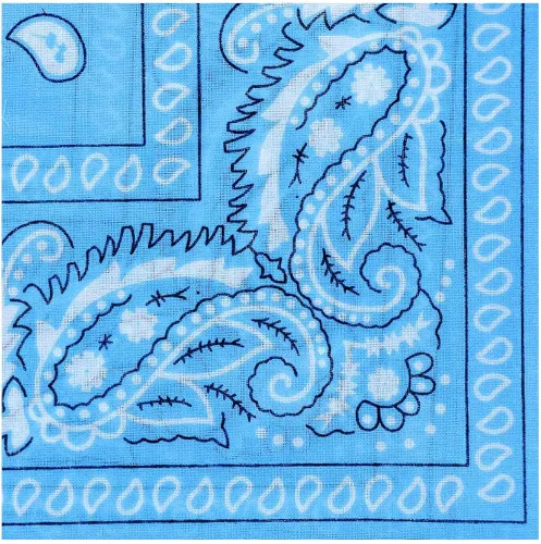 Vista 5 de OCD Bargain Bandana 100% algodón versátil grande Paisley bandanas en paquete de 5 (multicolor) (azul cielo), Azulclaro