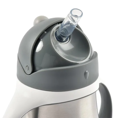 Vista 3 de BEABA - Vaso para sorber con popote de acero inoxidable, vasos aislados a prueba de derrames con asas extraíbles, fabricado con acero inoxidable