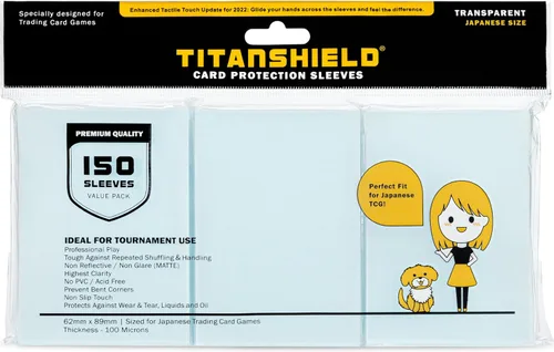 Vista 11 de TitanShield (150 mangas) tamaño pequeño japonés, fundas para tarjetas de comercio para Yu-Gi-Oh, Pelea de cartas Vanguard & More