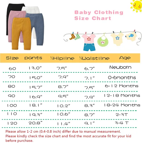 Vista 2 de Unikaka Unisex Baby 0-48 Months 5-Pack Pants in Grey White Black Orange and Pink