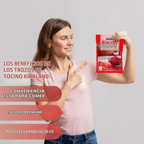 Vista 8 de Worldwide Nutrition Paquete: Kirkland Signature Crumbled Bacon Bits de tocino cocido - Listo para comer, calidad premium de 20 oz w tocino Bits Real