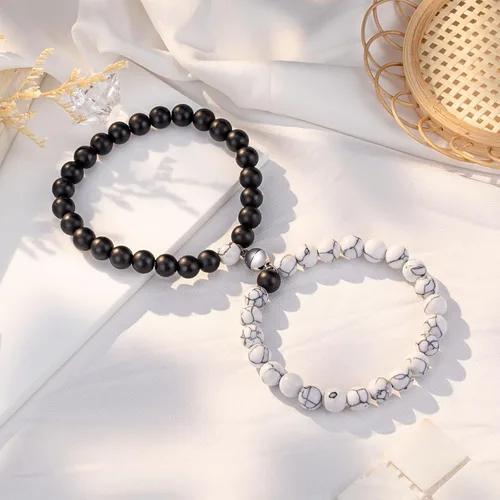 Vista 3 de PINKDODO Couples Bracelets for Boyfriend Girlfriend Women Men Lovers Friends