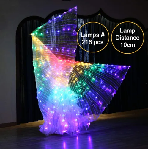 Vista 6 de Isis Wings - Disfraz de luces LED con luces brillantes capa de carnaval para EDC