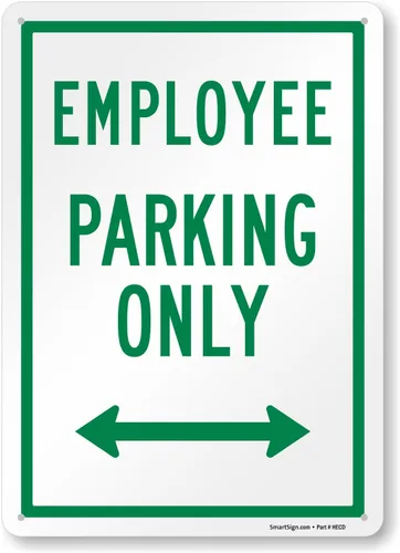 Vista 19 de SmartSign Letrero de metal "Employee Parking Only" de 18 x 12 pulgadas con flecha derecha, aluminio laminado inoxidable de 63 mil, verde y blanco