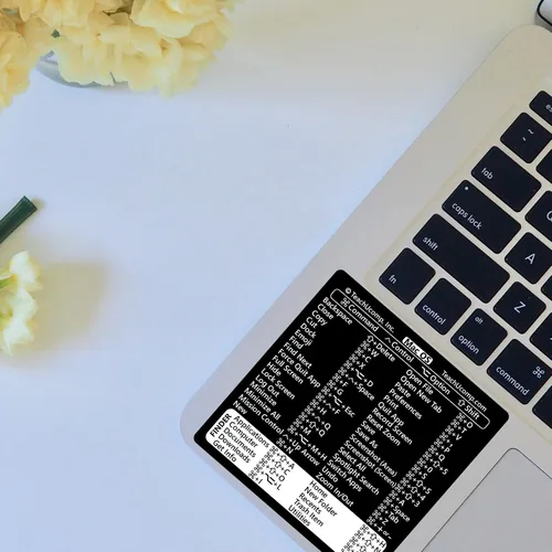 Vista 5 de TEACHUCOMP Adhesivo de atajos de teclado para Mac OS Plus Microsoft Word y Excel (para Mac/MacBook), ayuda de entrenamiento, hoja de trucos, vinilo