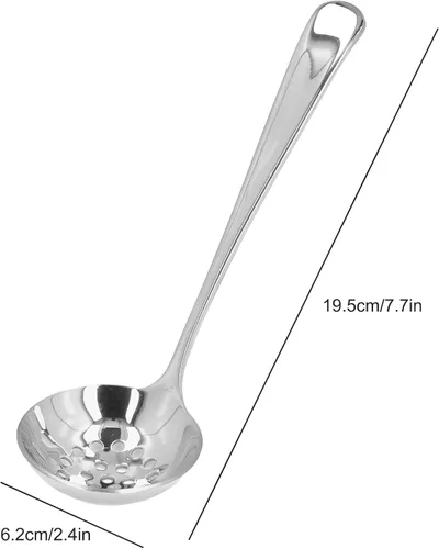 Vista 4 de Cuchara de cuchara de acero inoxidable espesar olla caliente cuchara de sopa herramienta de cocina cucharones de acero inoxidable Cuchara y cuchara