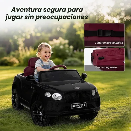 Vista 10 de Autos eléctricos Bentley Bentayga con licencia para niños Cristal negro