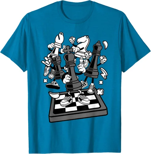Vista 7 de Figura cómica Camiseta de tablero de ajedrez jugador de ajedrez Azul Marino