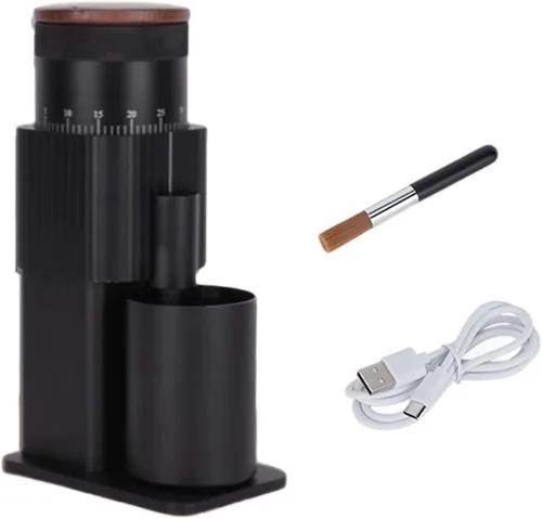 Vista 6 de Molinillo de café eléctrico recargable de acero inoxidable rebaba ajustable regalo portátil Navidad USB recargable