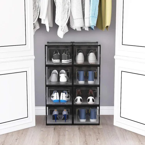Vista 4 de OnDisplay Clik - sistema de caja de zapatos entrelazada y apilable.