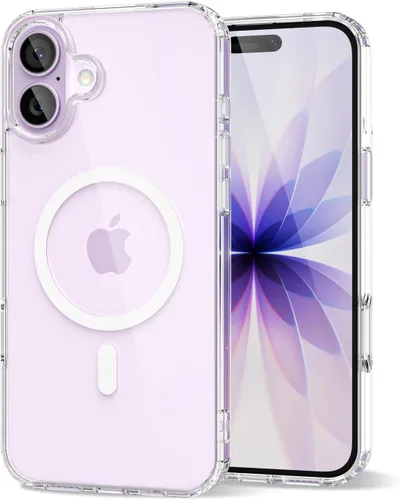 Vista 235 de oakxco Funda magnética transparente compatible con Magsafe, bonita funda delgada y transparente de poliuretano termoplástico no amarillenta, carcasa
