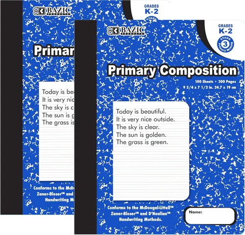Vista 9 de BAZIC PRODUCTS Libro de composición de mármol primario de 100 unidades, para oficina de notas escolares