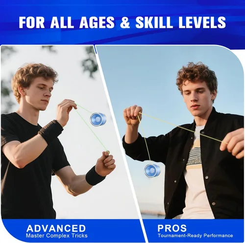 Vista 2 de S1 Yoyo profesional sin respuesta para niños y adultos, juguete de Yoyo bimetálico de alto rendimiento para principiantes a jugadores avanzados