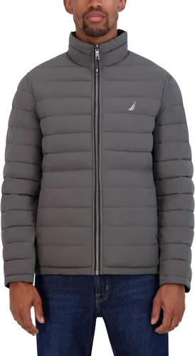 Vista 3 de Nautica Men's Stretch Reversible Midweight Puffer Jacket, Wind and Water Resistant