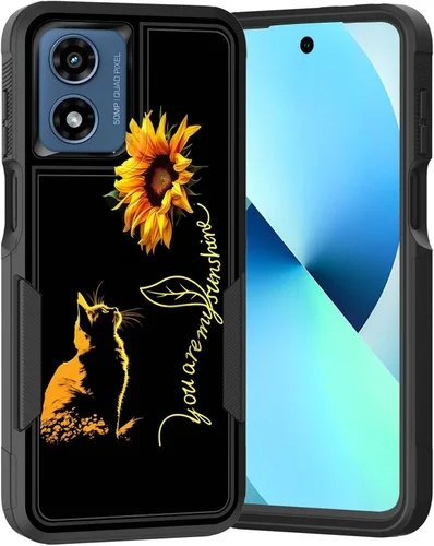 Vista 231 de para Moto G Play 4G 2024, funda de dos capas híbrida resistente y a prueba de golpes, PC duro + silicona suave protectora para Motorola Moto G Play