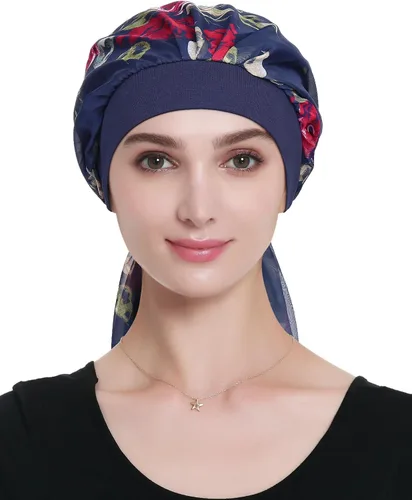 Vista 3 de Bufanda larga de gasa para la cabeza, gorro de quimioterapia para mujer