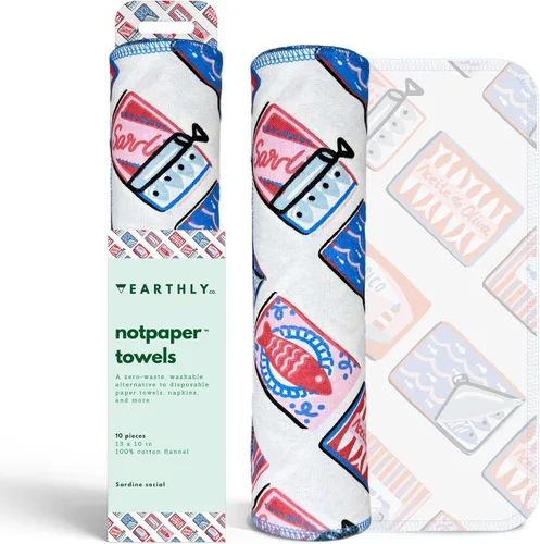 Vista 20 de Toallas de papel reutilizables, paquete de 10 unidades, rollo de toallas de papel de algodón lavables, servilletas reutilizables sin papel