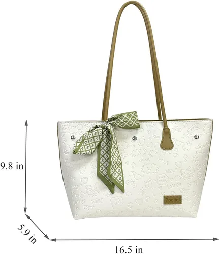 Vista 2 de Waiyqju Bolso de mano de cuero sintético impreso de la PU de la moda para las mujeres Streamer Casual bolsa de trabajo popular bolsa de playa