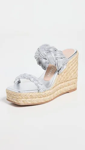 Vista 2 de Stuart Weitzman Braida - Cuñas de alpargata para mujer, Metálico