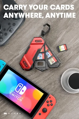 Vista 55 de Mumba 12 Game Card Case Holder for Nintendo Switch Game Cards, Portable and Exquisite Protective Hard Shell with 4 Layer Rotatable Holder for