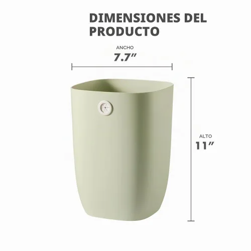 Vista 2 de Cubo de Basura para Baño, Cubo de Basura Rectangular de Plástico con Soporte para Forro de Basura para Dormitorio, Sala de Estar, Pequeña Cesta