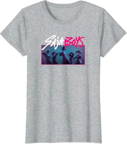 Vista 28 de Camiseta Oficial de KPop Demon Hunters Saja para Niños Negro