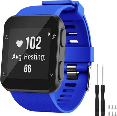 Vista 35 de GVFM banda compatible con Garmin Forerunner 35, silicona suave correa de repuesto para reloj inteligente Garmin Forerunner 35, se ajusta a muñeca