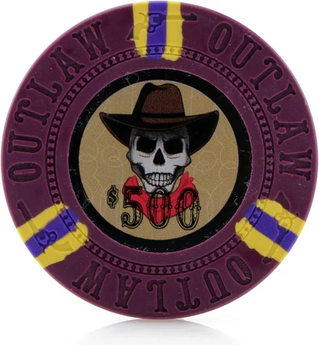 Vista 6 de Versa Games Fichas de póquer Outlaw Clay en 0.46 oz - Paquete de 50 (colores a elegir)