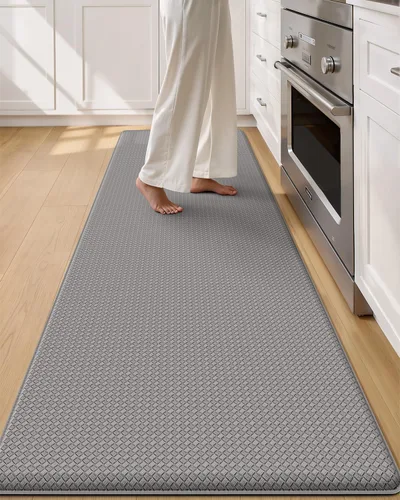 Vista 46 de Color&Geometry - Alfombras de cocina antideslizantes e impermeables Alfombra de cocina acolchada Alfombra antifatiga para pararse de 30 x 18 Verde