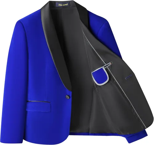 Vista 2 de Trajes de terciopelo para niños, esmoquin de ajuste delgado, 2 piezas, chaqueta y pantalones, tallas formales 4-14, traje de portador de anillos