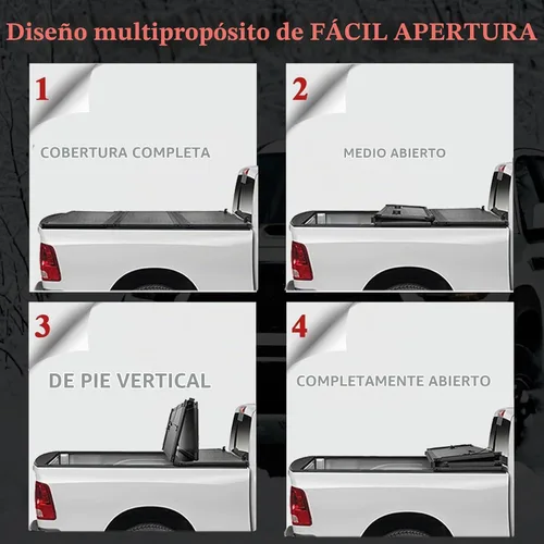 Vista 4 de Cubierta rígida de tres pliegues para Toyota Tundra 2000-2006 con caja de 6.5 pies