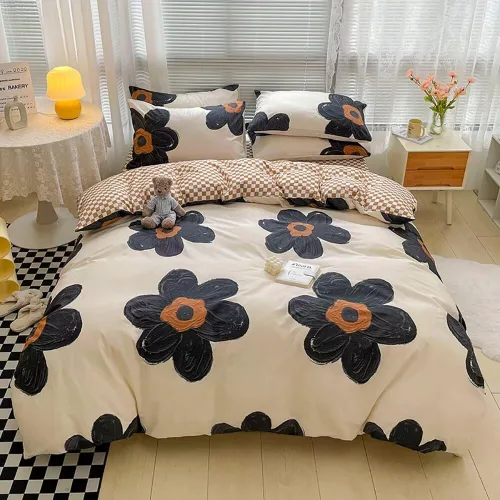 Vista 24 de Houseri Juego de funda de edredón de tamaño individual a cuadros azul claro y blanco para niños, juego de cama azul bebé para niños y niñas, juego