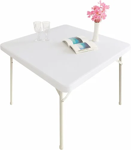 Vista 18 de Mantel elástico para mesa auxiliar de cóctel, ajustable de elastano, tamaño pequeño, para mesa auxiliar, 24 x 24 pulgadas, color beige