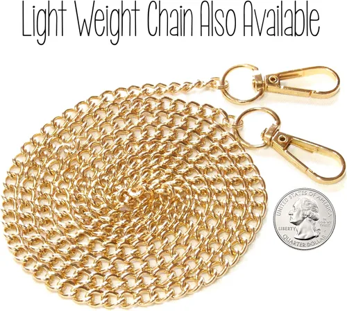 Vista 5 de 50 Inch Gold Handbag Chain - Warm Gold - Light Weight Crossbody Strap - Chain For Bride Clutch or Designer Evening Bag - Handmade