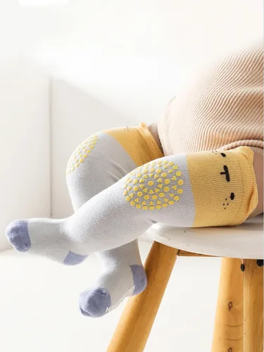 Vista 8 de BEHELE Calcetines antideslizantes hasta la rodilla para bebés y niños pequeños con agarres para niñas y niños, calcetines antideslizantes