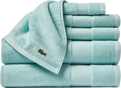 Vista 19 de Lacoste Heritage - Sábana de baño de 100 % algodón Supima, aloe, 35" x 70", altamente absorbente y de secado rápido, toalla de baño súper suave