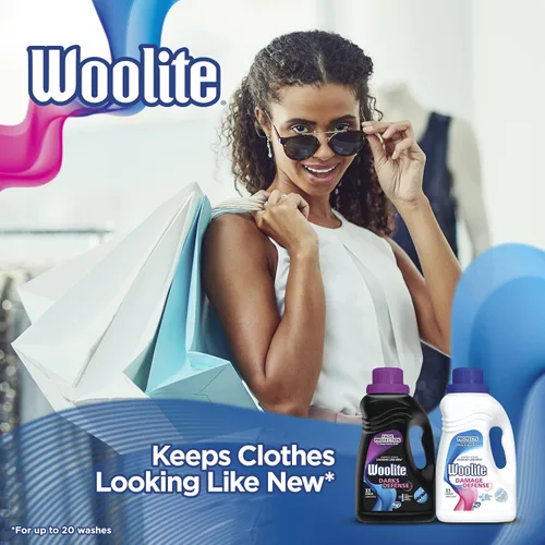 Vista 8 de Woolite Detergente para ropa Damage Defense, 33 cargas, 50 onzas líquidas, lavadoras regulares y HE, el embalaje puede variar