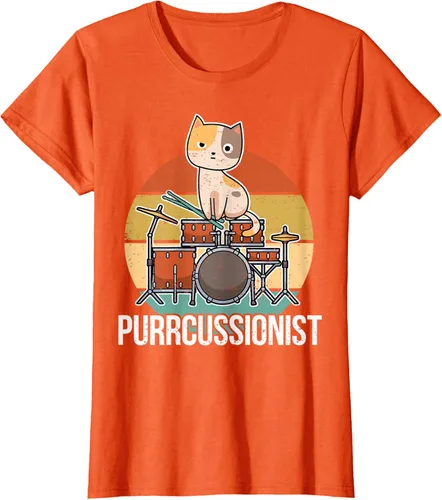 Vista 66 de Funny Percussion Drummer Drumming Drums Saying I Kitten Cat Camiseta, Negro, S
