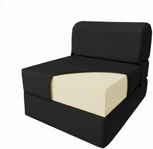 Vista 4 de D&D Futon Furniture. Silla plegable de espuma, sofá de estudio, colchón de espuma plegable para invitados (6 x 24 x 70 pulgadas, negro)