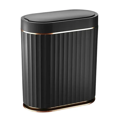 Vista 11 de ELPHECO Bote de basura con sensor de 2 galones, resistente al agua IPX5 con sensor de movimiento, cubo de basura automático para baño, oficina, Beige